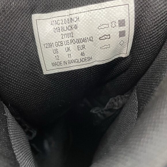 5.11 Tactical ATAC 2.0 8” Boots Combat Duty Side Zip Leather Black Mens 12 - Picture 15 of 15